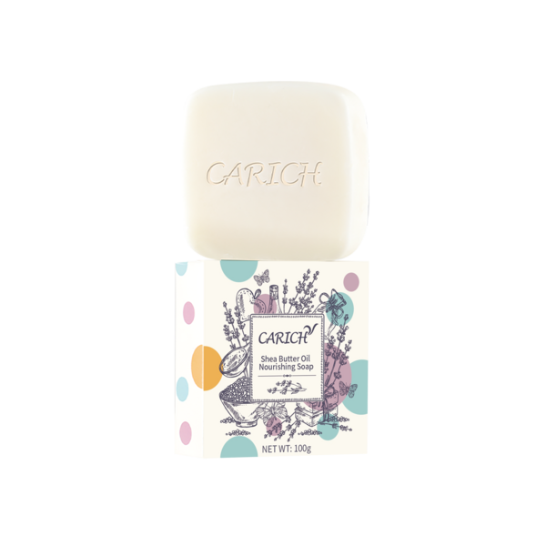 (Коробка 64 шт) CARICH Shea butter moisturizing soap - Увлажняющее мыло с маслом ши 100гр