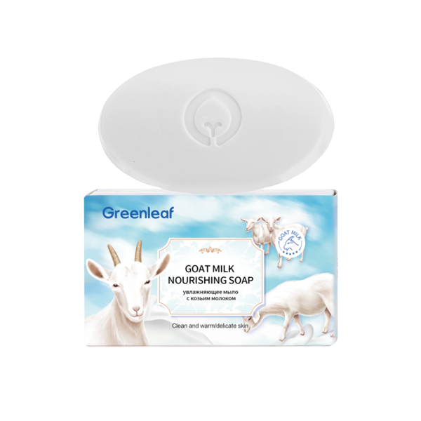 (Кол-во в коробке 48 шт) Greenleaf Увлажняющее мыло с козьим молоком/120 г/версия на английском и русском языках