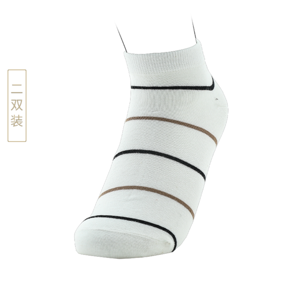 (Кол-во в коробке 100 шт) Home Deli Короткие антибактериальные женские носки из чесаного штапельного хлопка в полоску, две пары