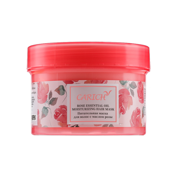(Кол-во в коробке 20 шт) CARICH Увлажняющая маска для волос с эфирным маслом розы 300г