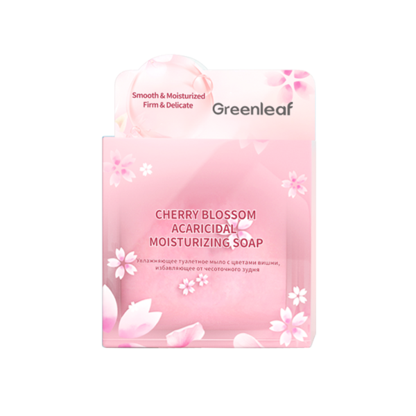 (Кол-во в коробке 20 шт) Greenleaf Увлажняющее туалетное мыло с цветами вишни, избавляющее от чесоточного зудня