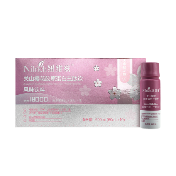 (Кол-во в коробке 10 шт) Nilrich Сакура коллаген Полипептидный напиток/600г