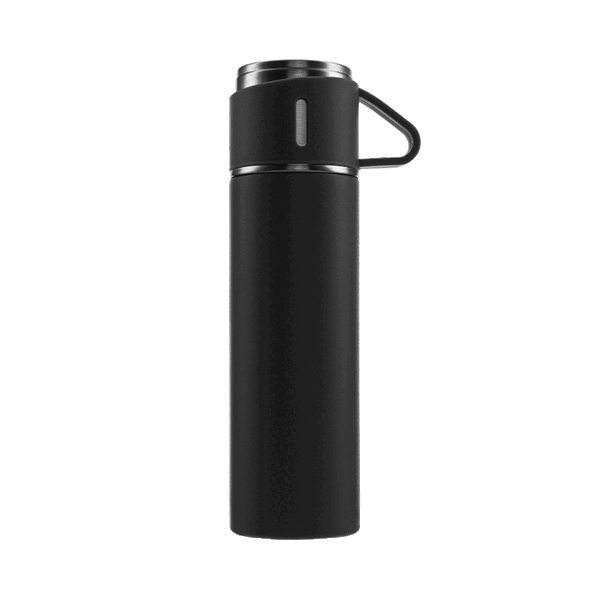 (Кол-во в коробке 40 шт)  Kardli 450ml Stainless Steel Lid Insulated Mug Black