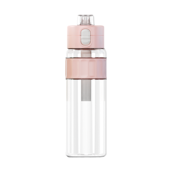 (Кол-во в коробке 60 шт)Kardli Спортивная бутылка（Два способа питья）розовая