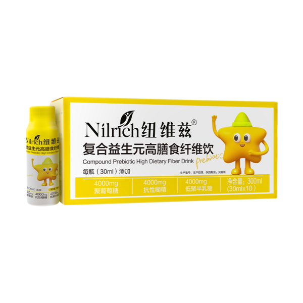 (Кол-во в коробке 24 шт) Nilrich Пребиотический напиток с пищевыми волокнами, 300 мл