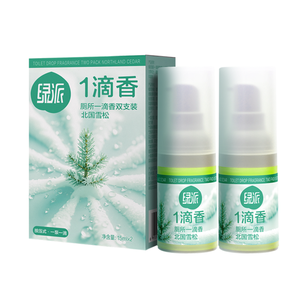 (Кол-во в коробке 24 шт) GREENPAI Туалетный ароматизатор “Одна капля”, двойной набор / Северный кедр