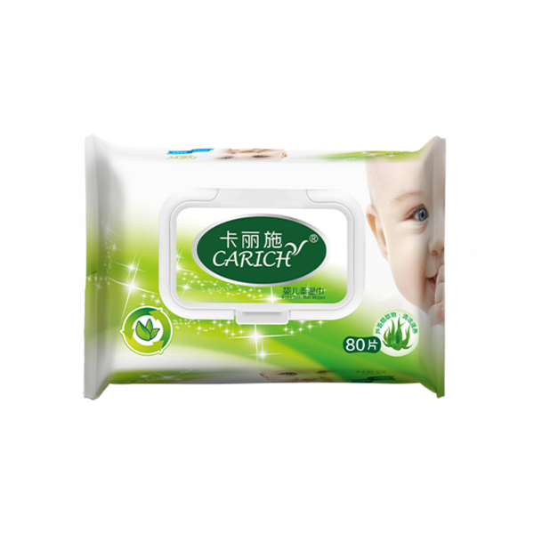 (Кол-во в коробке 24 шт) CARICH Детские очищающие салфетки, 80 шт.