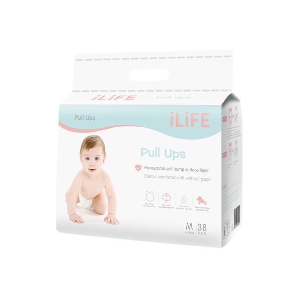 (Коробка 8 шт)iLiFE 38pcs pull ups (M) iLiFE Подтягивающие детские трусики 38 шт. (размер М)