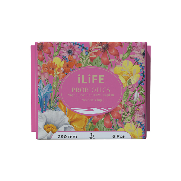 (Кол-во в коробке 100 шт) iLiFE probiotic daily sanitary pads 290mm/6pcs iLiFE Ночные гигиенические прокладки с пробиотиками 290мм/6 шт