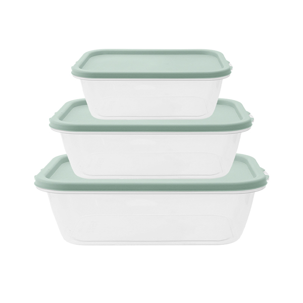 (Кол-во в коробке 48 шт) KARDLI Пластиковая прямоугольная коробка для овощей/набор из трех предметов